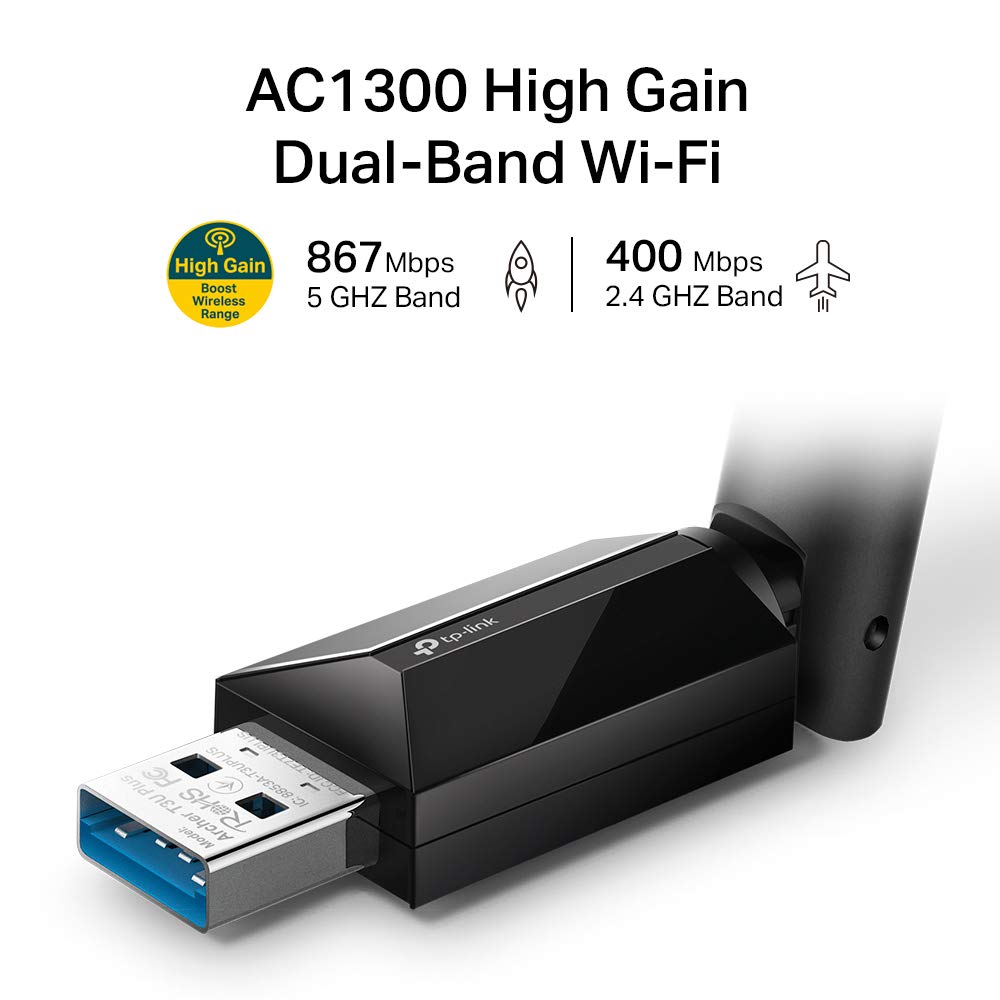 👉 USB WLAN Stick Adapter mit High-Gain Antenne – AC1300, bis zu 867 Mbit/s (5GHz) & 400 Mbit/s (2,4GHz), kompatibel mit Windows & Mac OS